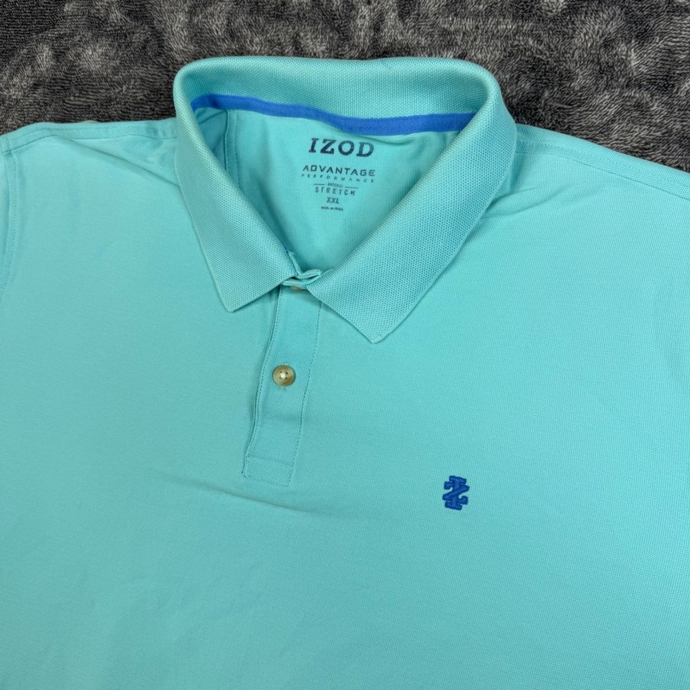 IZOD Polo Shirt Mens XXL Aqua Advantage Performance Natural Stretch Pique